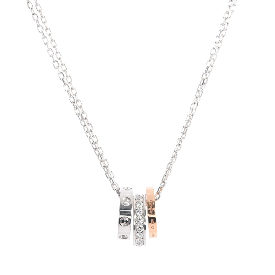 【中古A品】  カルティエ ラブスリーフープ   K18WP THE YOKOHAMA FRONT