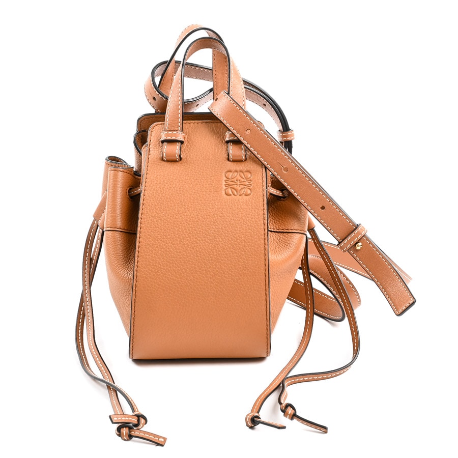 【中古A品】  ロエベ ハンモックドローストリングバッグミニ  314.12.V07 型押しレザー THE YOKOHAMA FRONT