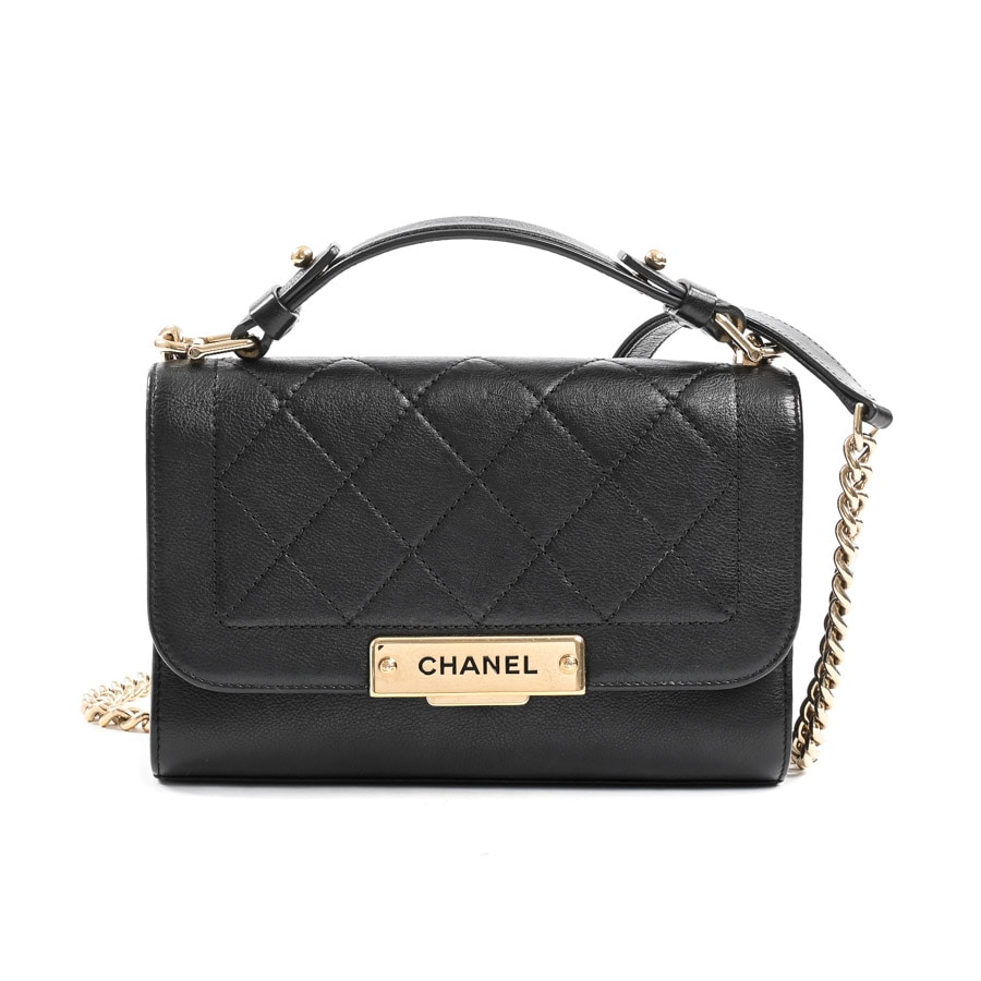 【中古AB品】  シャネル クイックラベル2WAYチェーンショルダーバッグ   型押しレザー 元町本店
