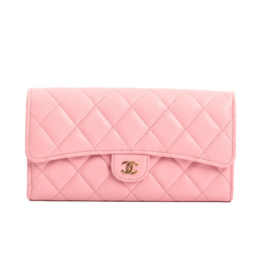 【中古SA品】  シャネル クラシックロングフラップウォレット  AP0241 キャビア 元町本店