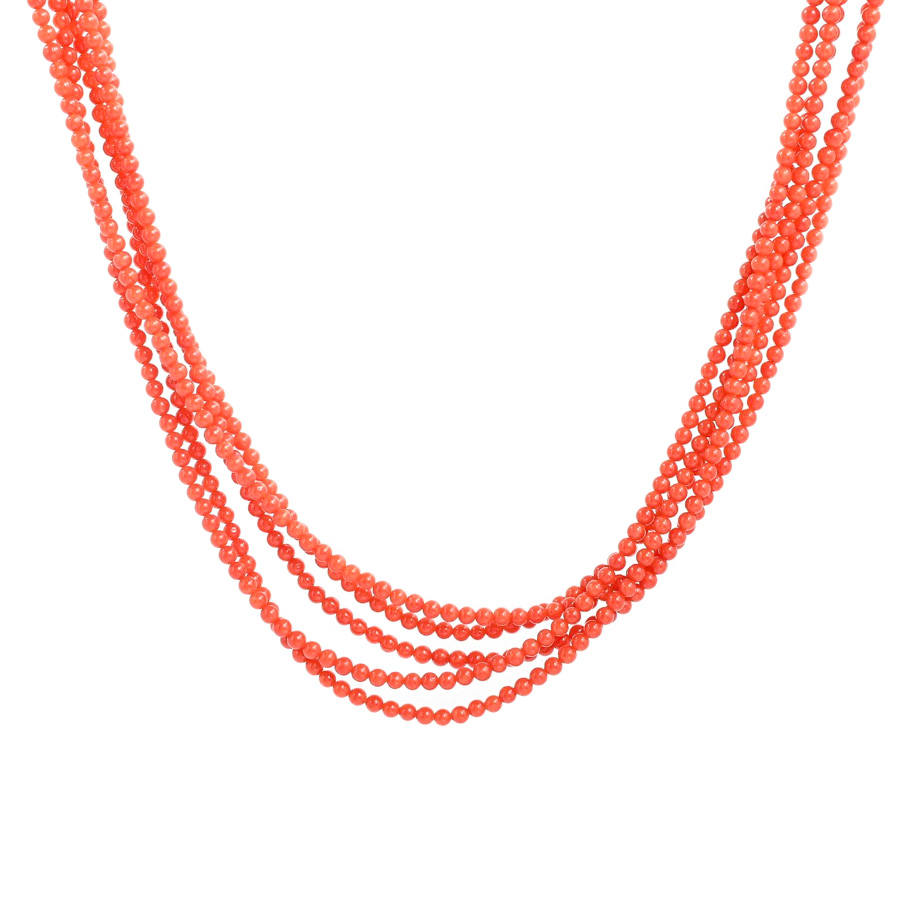 【中古A品】  ノンブランドジュエリー サンゴ ネックレス   K14イエローゴールド 横浜関内店