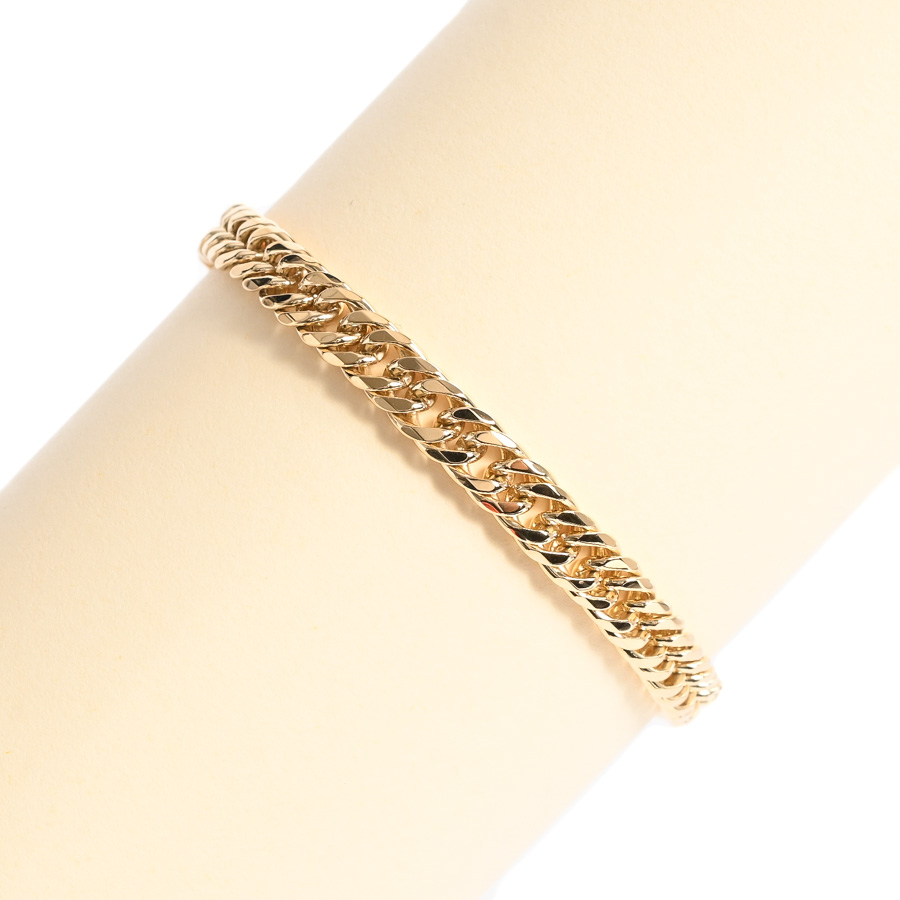 【中古A品】  ノンブランドジュエリー 喜平ブレスレット 6面ダブル 18.8g   K18YG 銀座