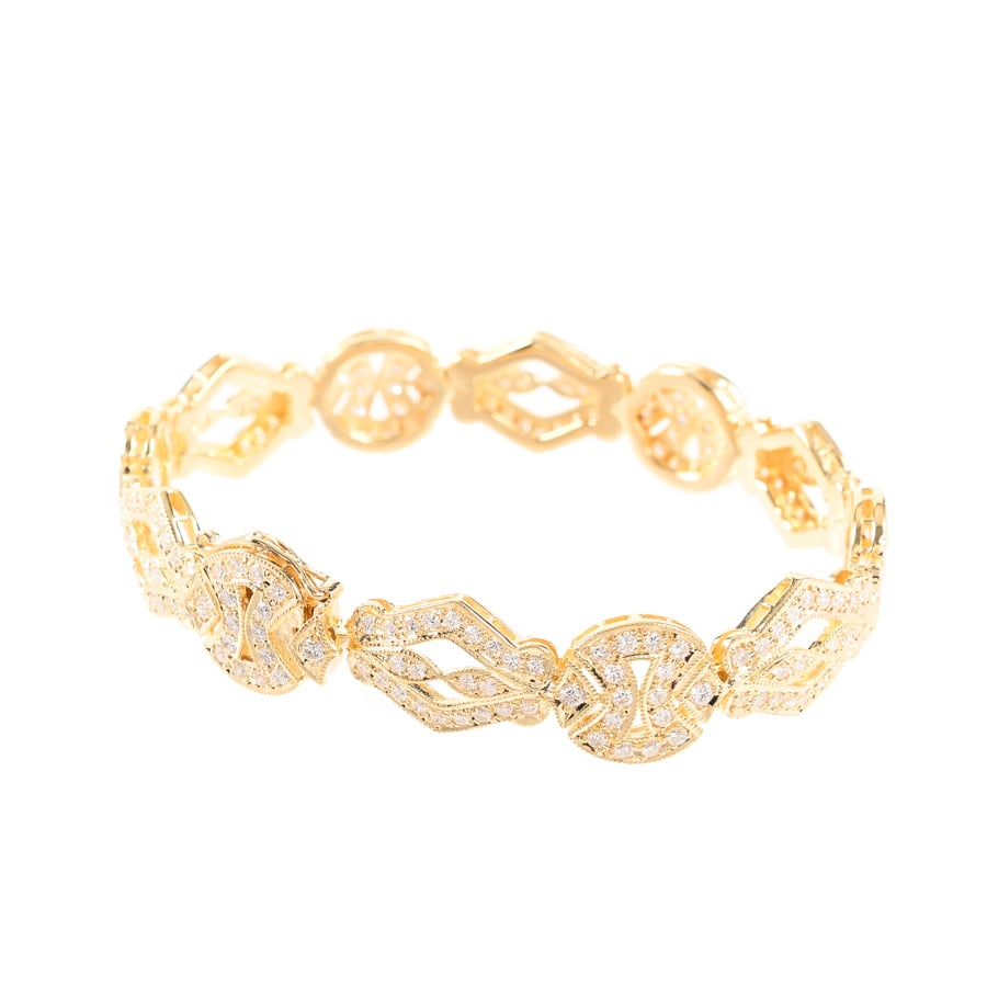 【中古A品】  ノンブランドジュエリー ダイヤ ブレスレット   K18YG 横浜関内店