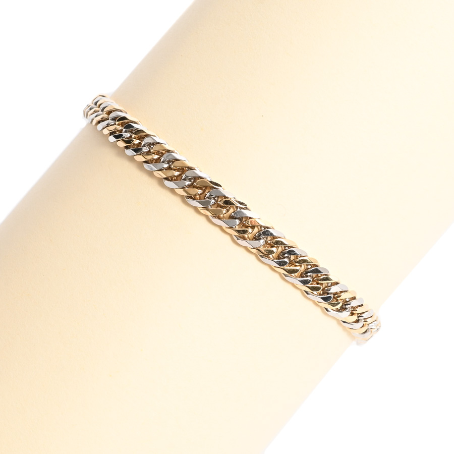 【中古A品】  ノンブランドジュエリー 喜平ブレスレット 6面ダブル 21.1g   Pt850/K18YG 銀座