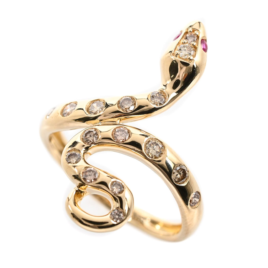 【中古A品】  ノンブランドジュエリー ルビー リング   K18YG 元町本店