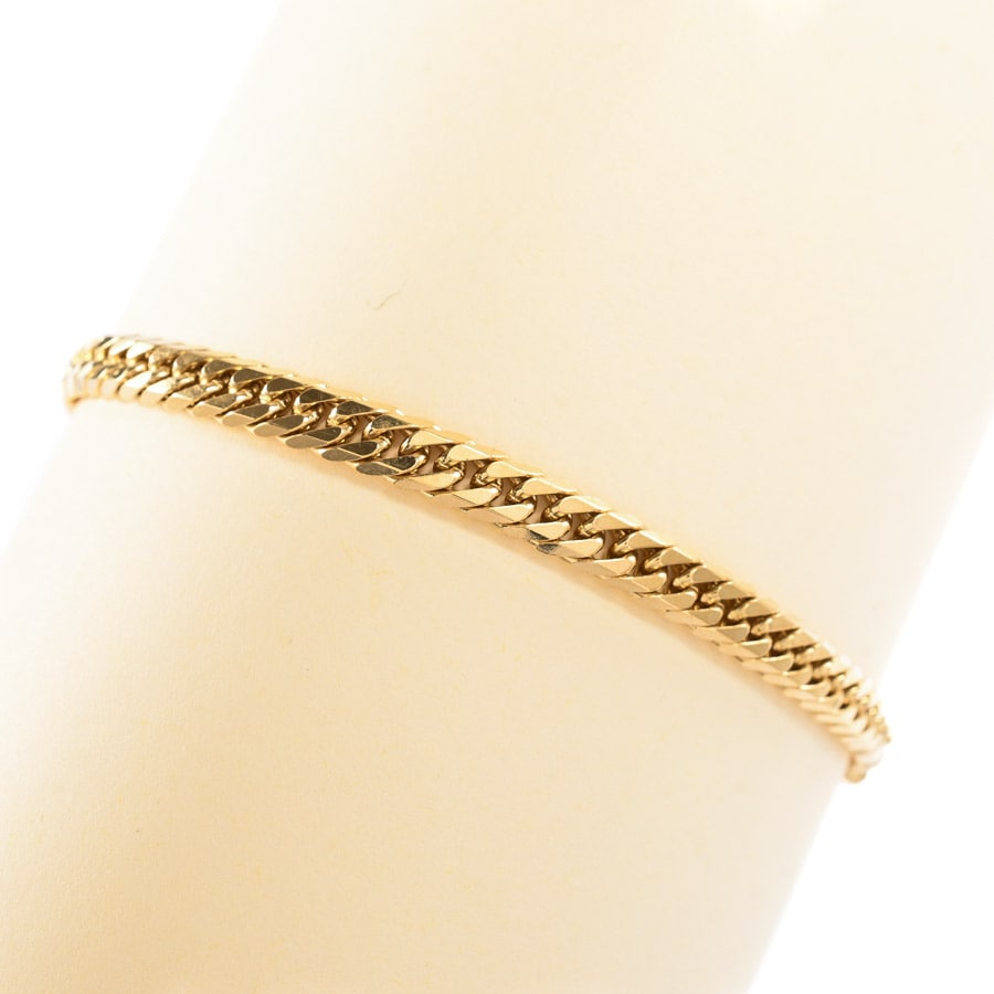 【中古A品】  ノンブランドジュエリー 喜平ブレスレット 6面ダブル 12.6g   K18YG THE YOKOHAMA FRONT