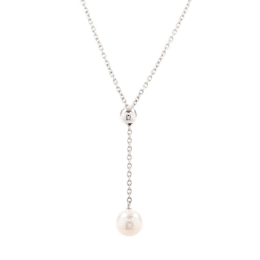 【中古B品】  ミキモト パール ネックレス   K18ホワイトゴールド 元町本店