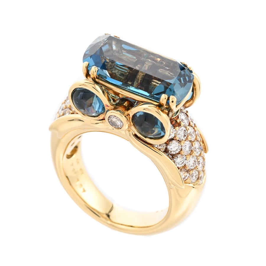 【中古A品】  ジュエルスタジオ トパーズ リング   K18イエローゴールド 元町本店