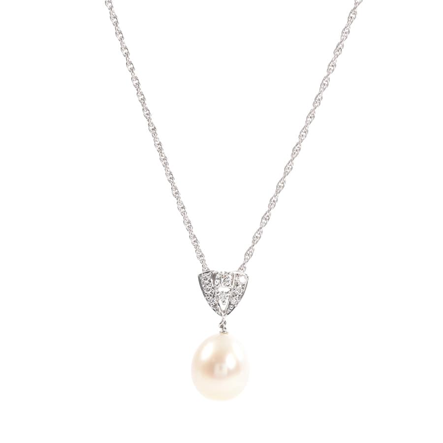 【中古A品】  ミキモト パール ネックレス   K18ホワイトゴールド 元町本店