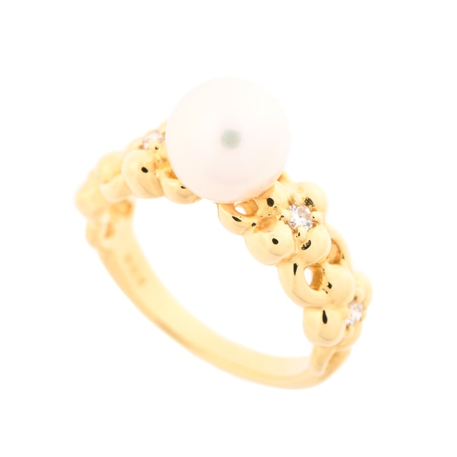 【中古A品】  ミキモト パール リング   K18イエローゴールド 元町本店