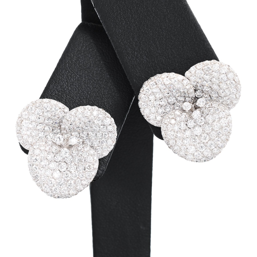 【中古A品】  ノンブランドジュエリー ダイヤ ピアス   K18ホワイトゴールド 銀座