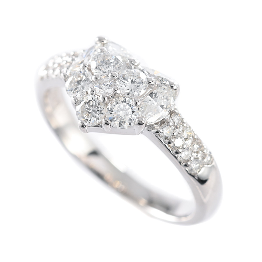 【中古A品】  ノンブランドジュエリー ダイヤ リング   K18ホワイトゴールド 元町本店