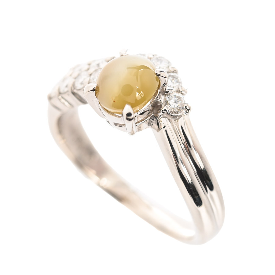 【中古A品】  ノンブランドジュエリー クリソベリルキャッツ リング   プラチナ900 銀座