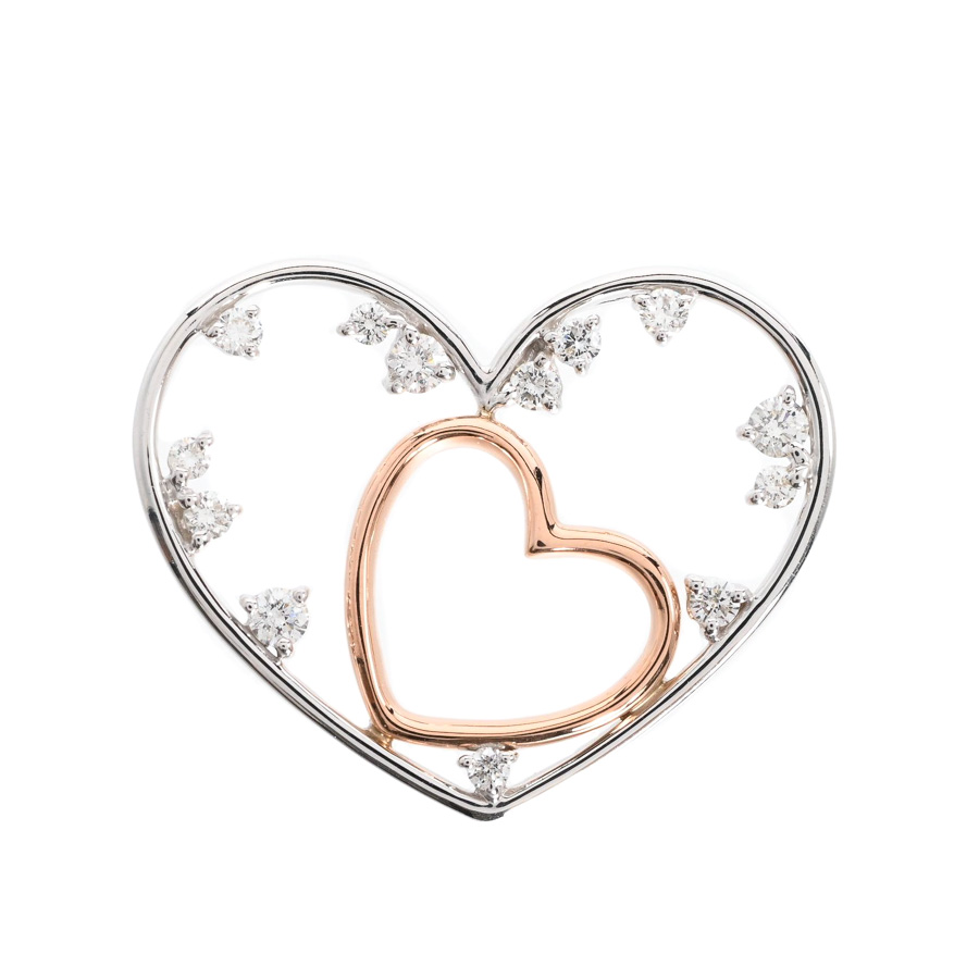 【中古A品】  ノンブランドジュエリー ダイヤ ペンダント   K18WG/PG 元町本店