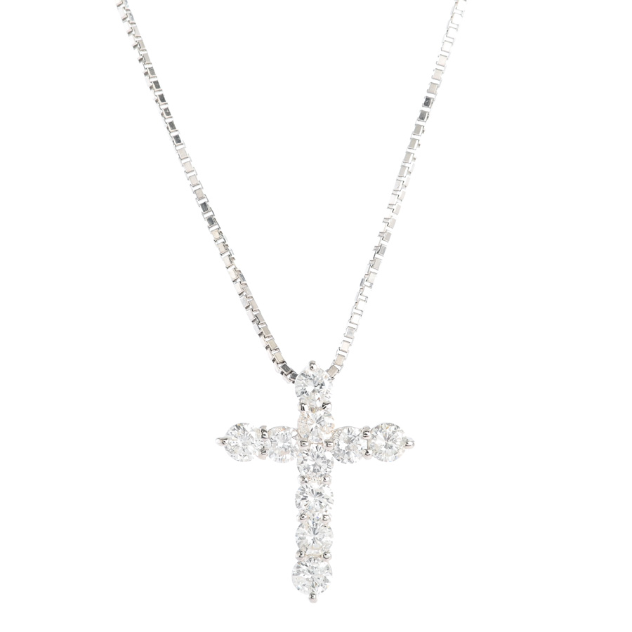 【中古A品】  ノンブランドジュエリー ダイヤ ネックレス   プラチナ900/850 元町本店