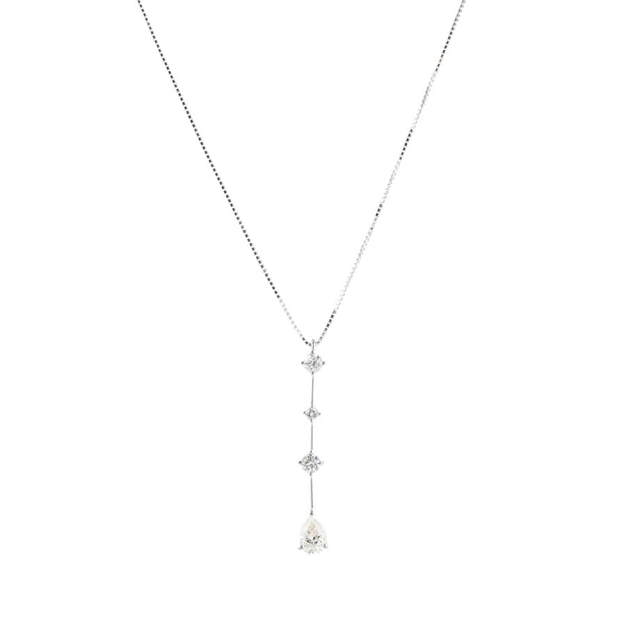 【中古A品】  ノンブランドジュエリー ダイヤ ネックレス   K18ホワイトゴールド 元町本店
