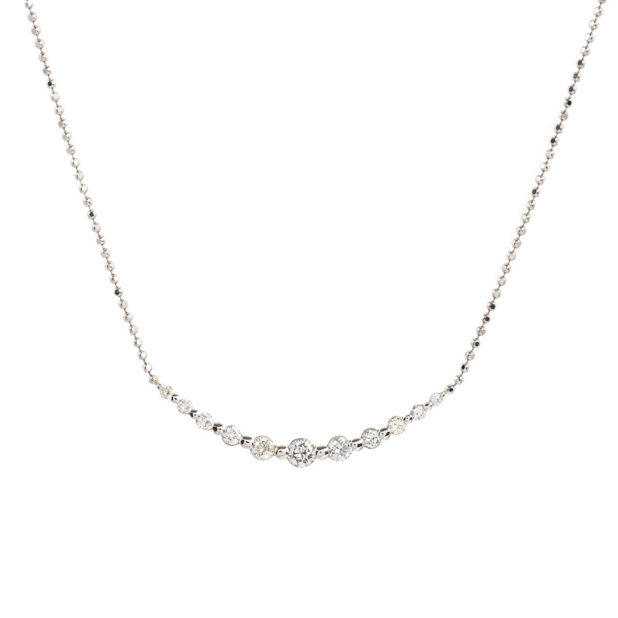 【中古A品】  ノンブランドジュエリー ダイヤ ネックレス   プラチナ900/850 SHIBUYA