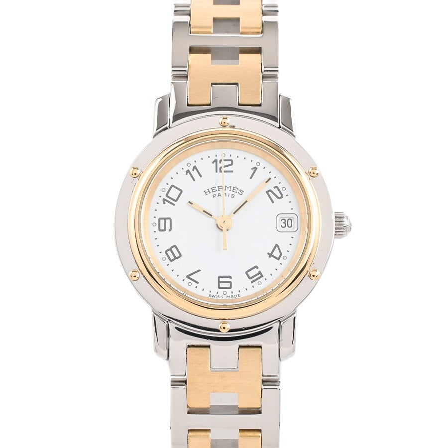 【中古A品】  エルメス クリッパー  CL4.220 ステンレス／ゴールドメッキ 元町本店