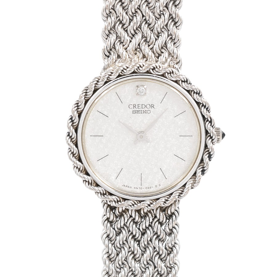 【中古A品】  クレドール 腕時計  GTAA775 ホワイトゴールド 銀座