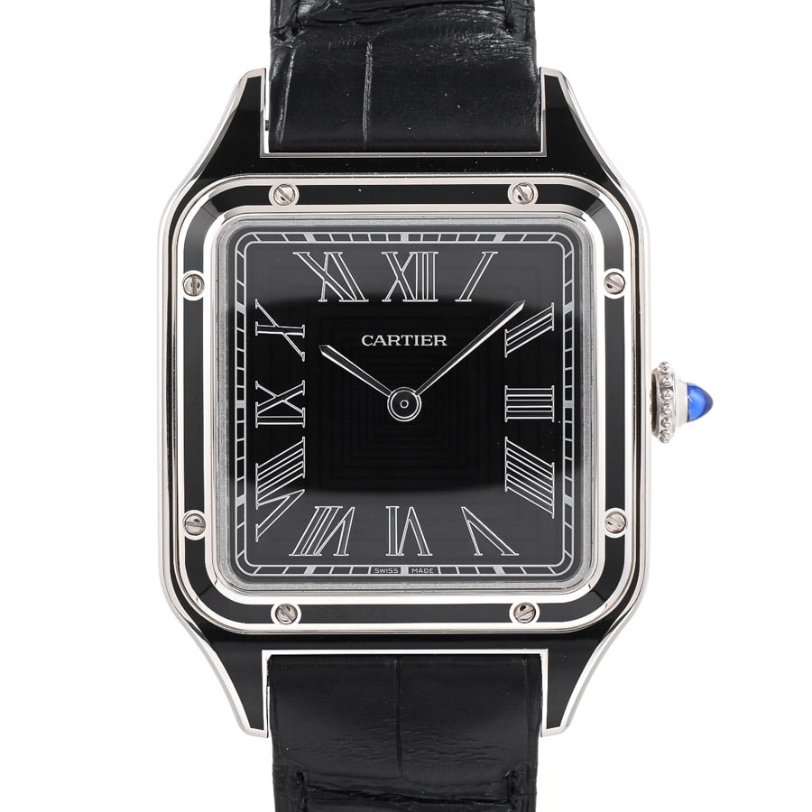 【中古SA品】  カルティエ サントスデュモンSM ブラックラッカー  WSSA0046 ステンレス 新宿歌舞伎町店