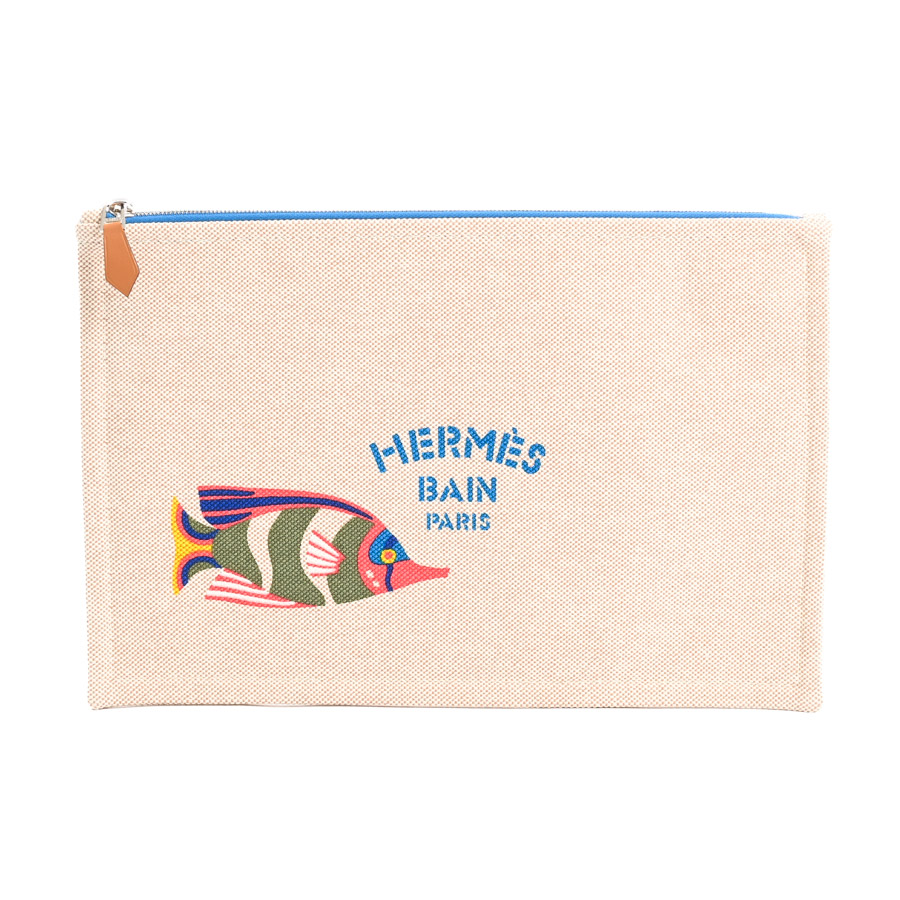 【中古A品】  エルメス フラットポーチ   トワルアッシュ 元町本店