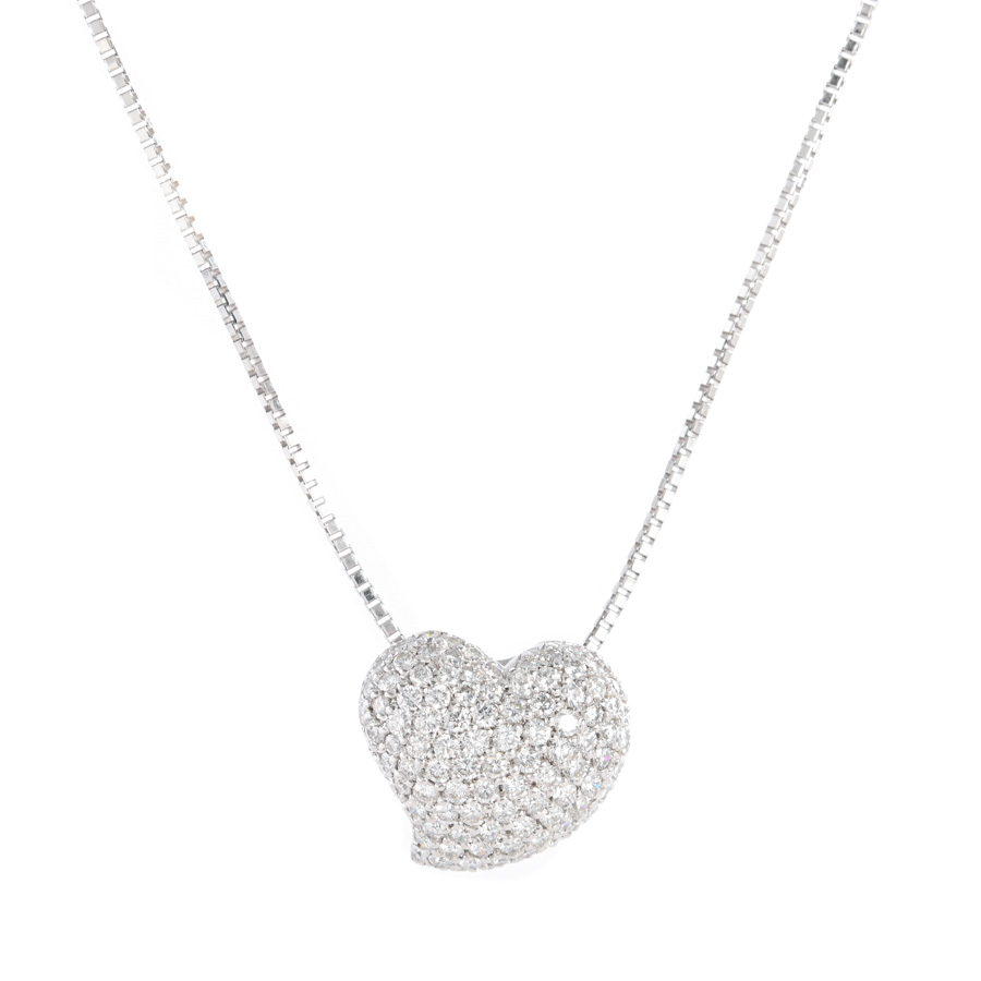 【中古A品】  ノンブランドジュエリー ダイヤ ネックレス   K18ホワイトゴールド 元町本店