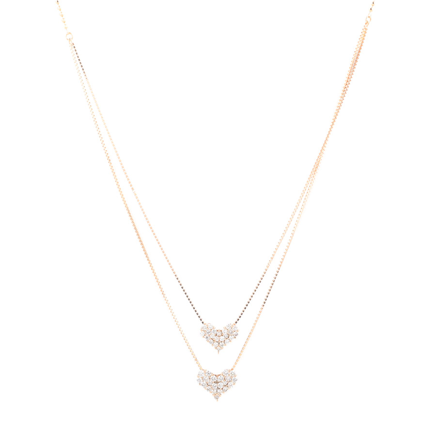 【中古A品】  ノンブランドジュエリー ダイヤ ネックレス   K18ピンクゴールド 横浜関内店