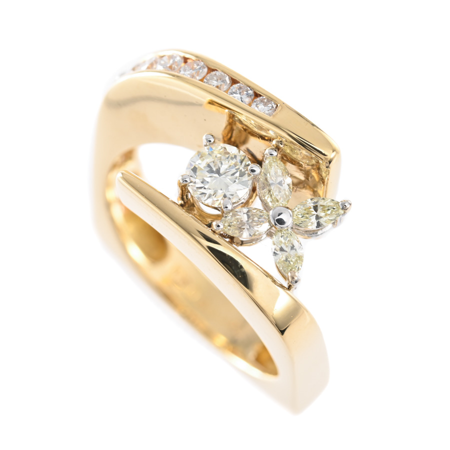 【中古A品】  ノンブランドジュエリー ダイヤ リング   K18YG 銀座