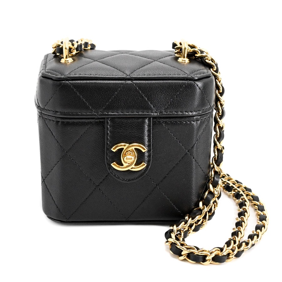 【中古A品】  シャネル ミニヴァニティチェーンショルダーバッグ  AP3459 ラムスキン 銀座