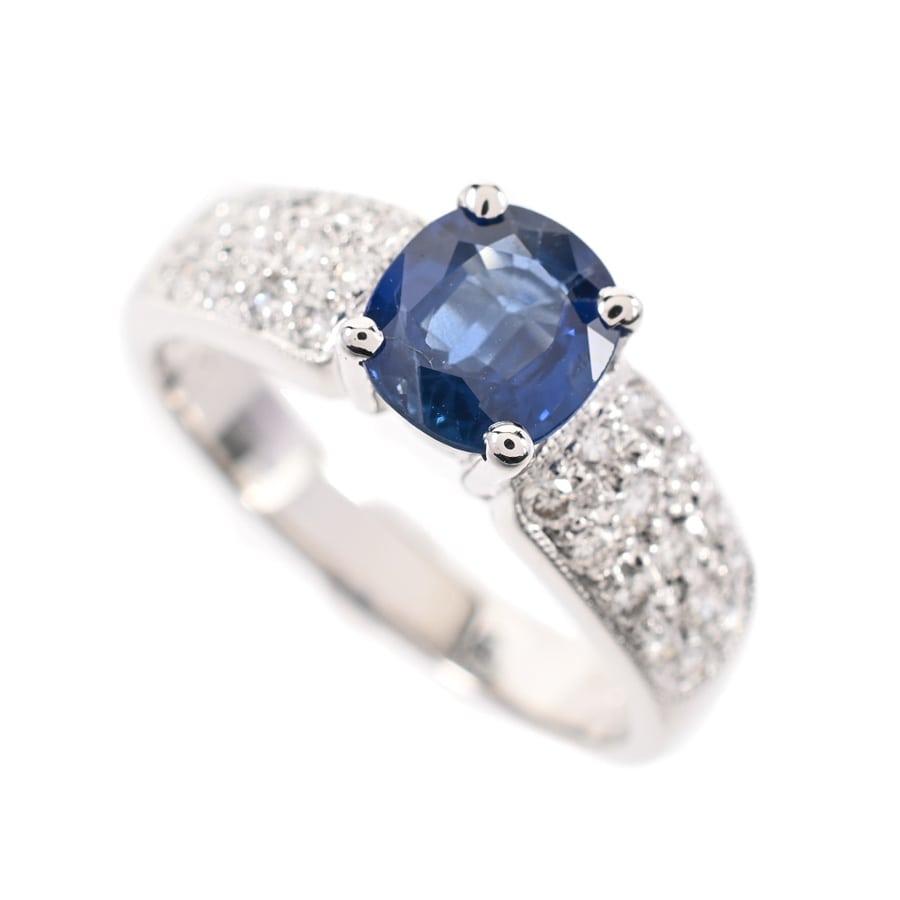 【中古A品】  ノンブランドジュエリー サファイア リング   K18ホワイトゴールド 横浜関内店