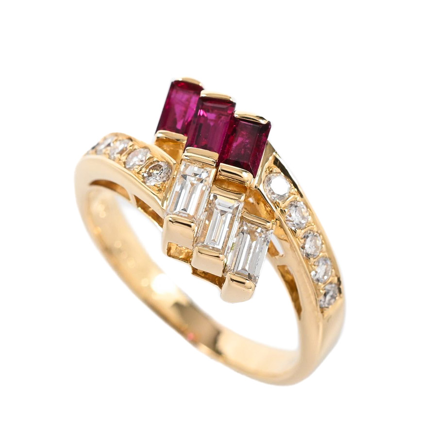 【中古A品】  ノンブランドジュエリー ルビー リング   K18YG 横浜関内店