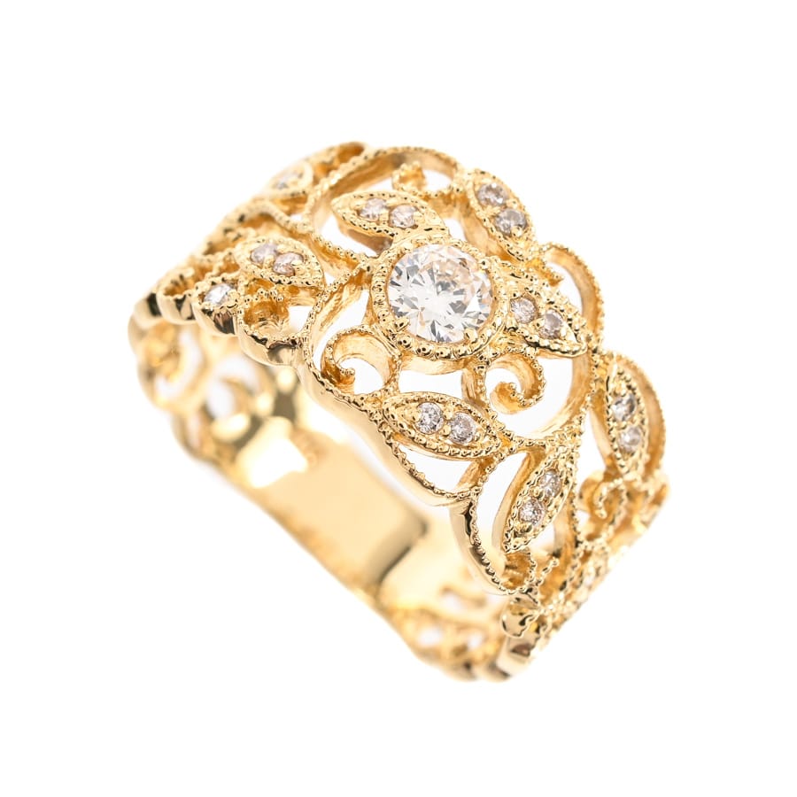 【中古A品】  ノンブランドジュエリー ダイヤ リング   K18YG 元町本店