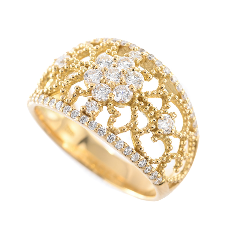 【中古A品】  ノンブランドジュエリー ダイヤ リング   K18YG 横浜関内店