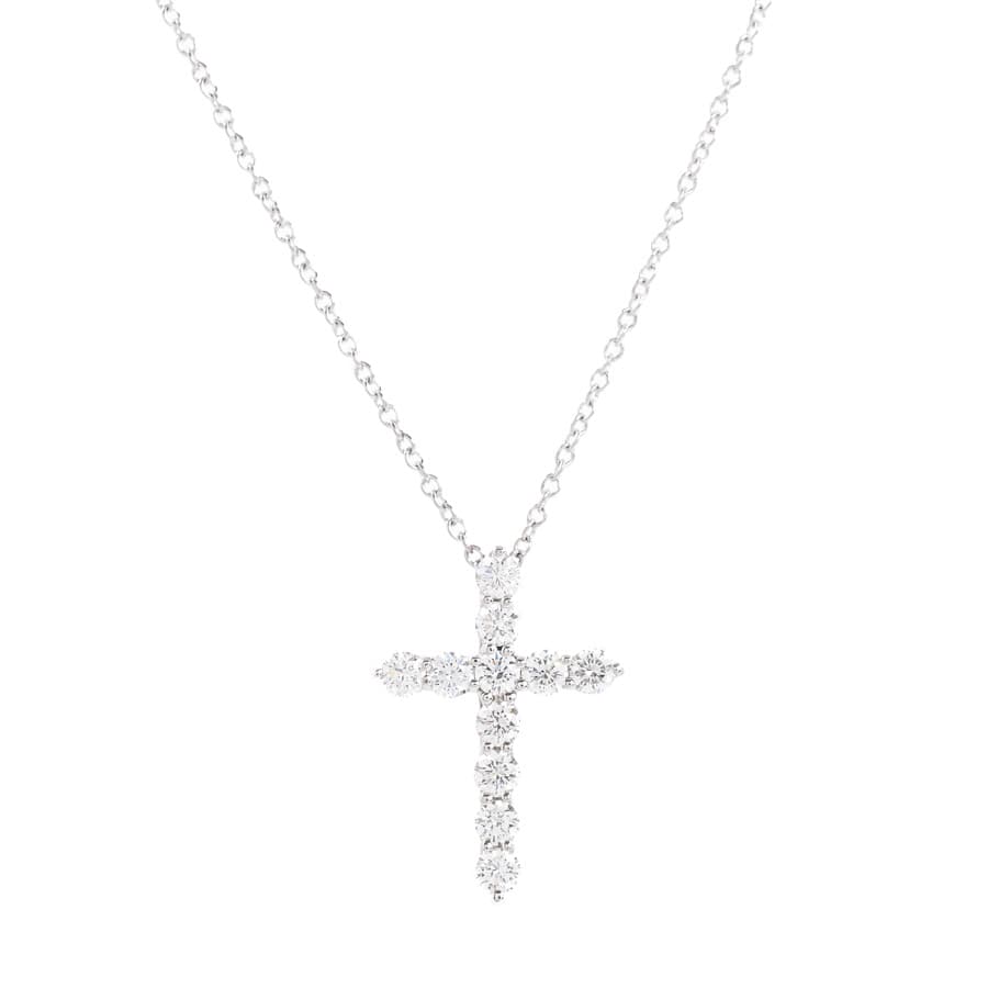 【中古A品】  ティファニー スモールクロス   Pt950 銀座