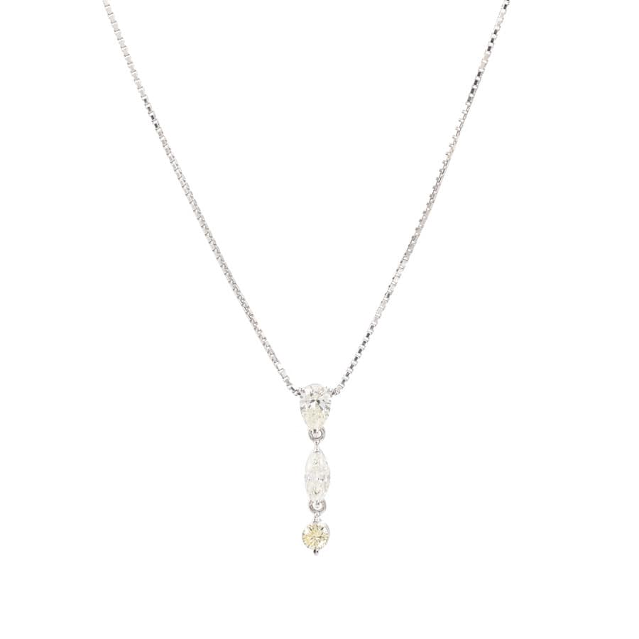 【中古A品】  ノンブランドジュエリー ダイヤ ネックレス   K18ホワイトゴールド 元町本店