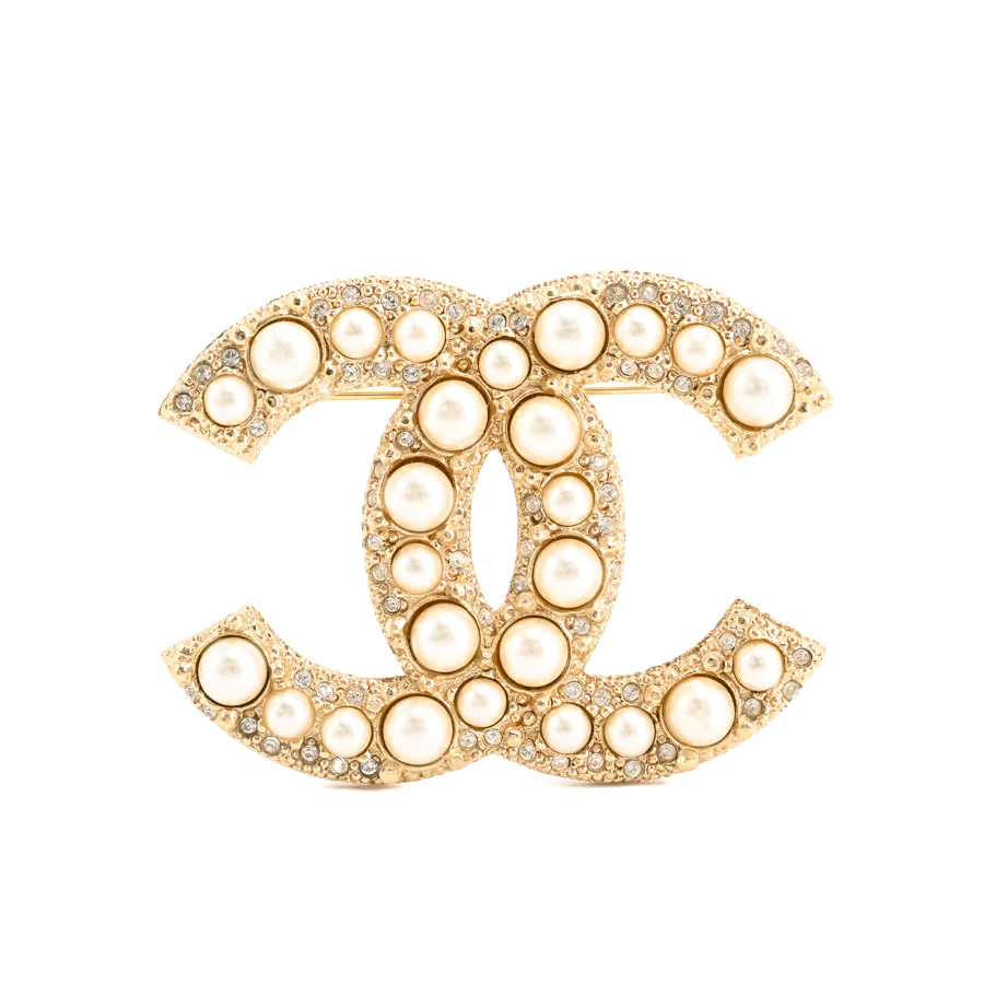 【中古A品】  シャネル ブローチ   ゴールドメッキ 銀座