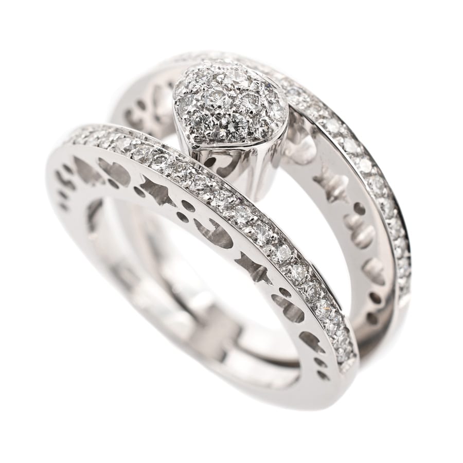 【中古A品】  ポンテヴェキオ ダイヤ リング   K18ホワイトゴールド 銀座