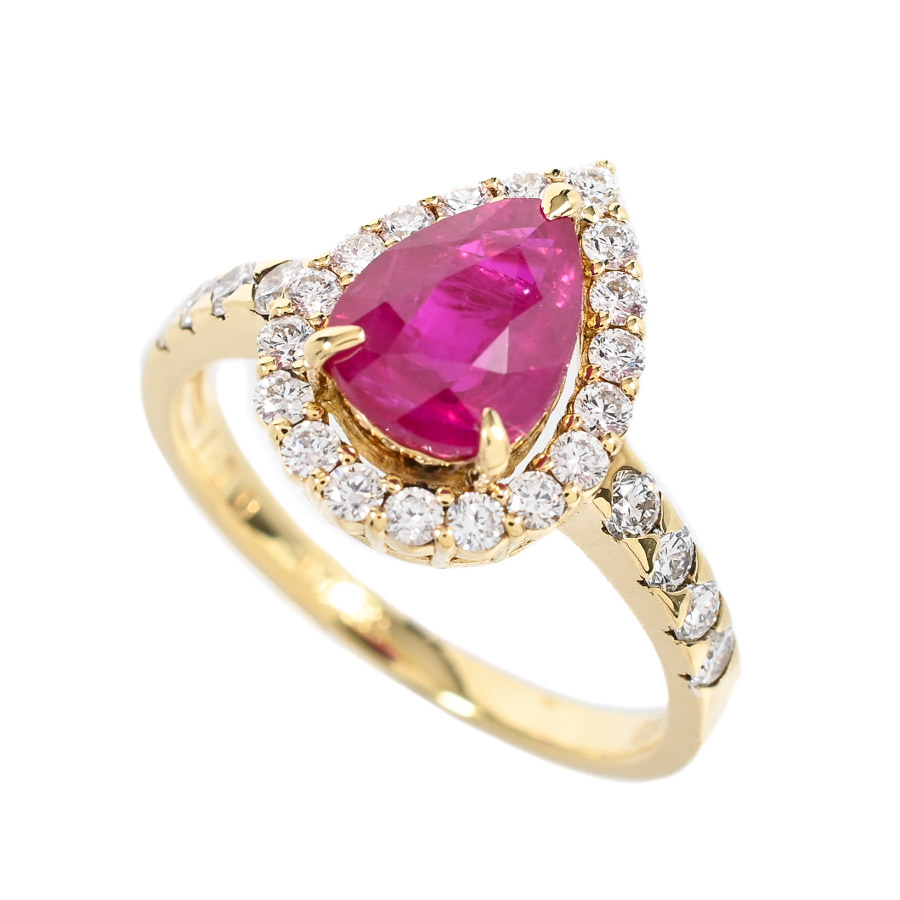 【中古A品】  ノンブランドジュエリー ルビー リング   K18YG 銀座