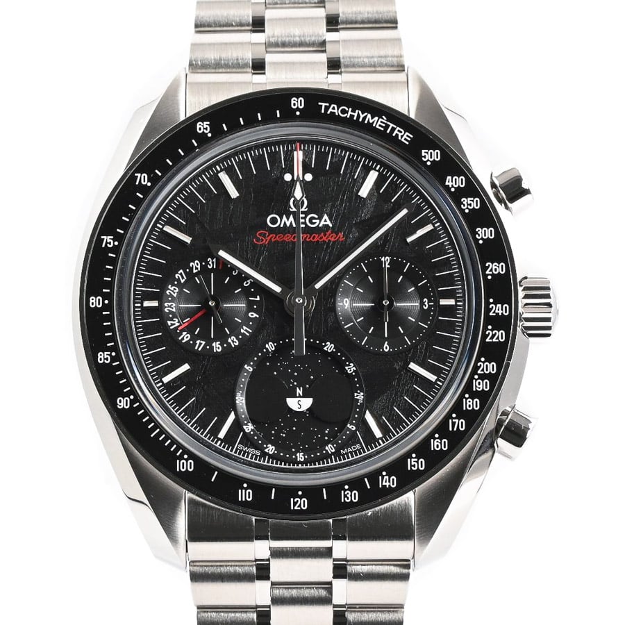 【未使用品】  オメガ スピードマスター ムーンフェイズ メテオライト  304.30.43.52.01.001 ステンレス 銀座