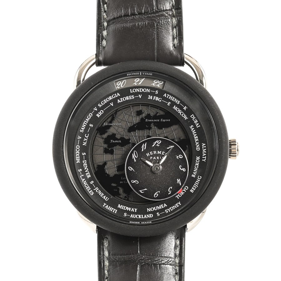 【未使用品】  エルメス アルソー ル タン ヴォヤジャー  AR10.741 プラチナ/チタン 銀座