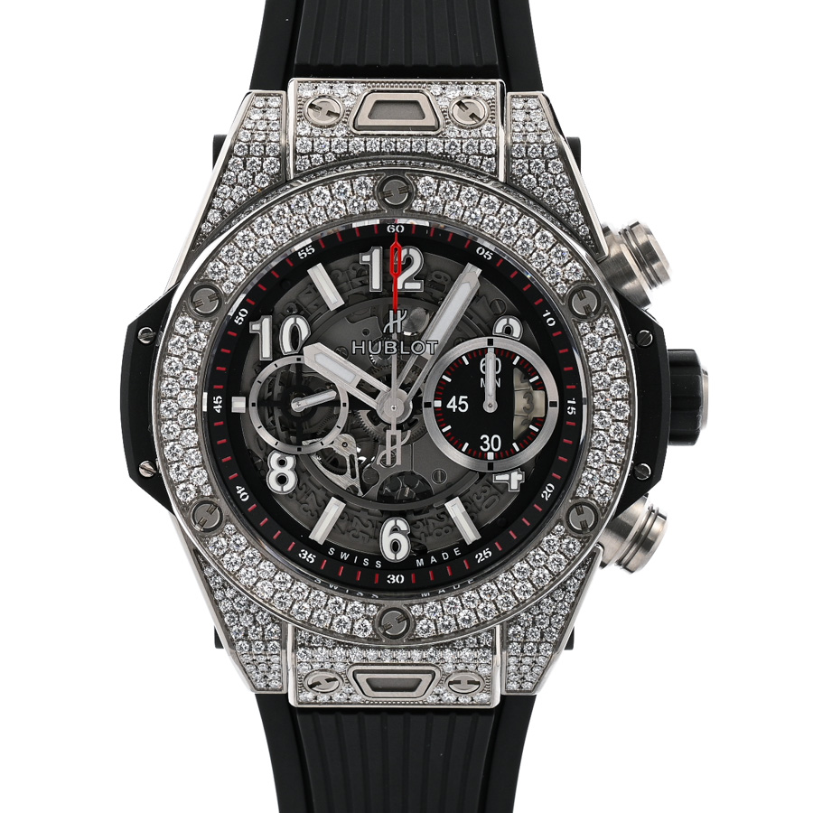 【中古A品】  ウブロ ビッグバン ウニコ チタニウム パヴェ  411.NX.1170.RX.1704 チタニウム 横浜関内店