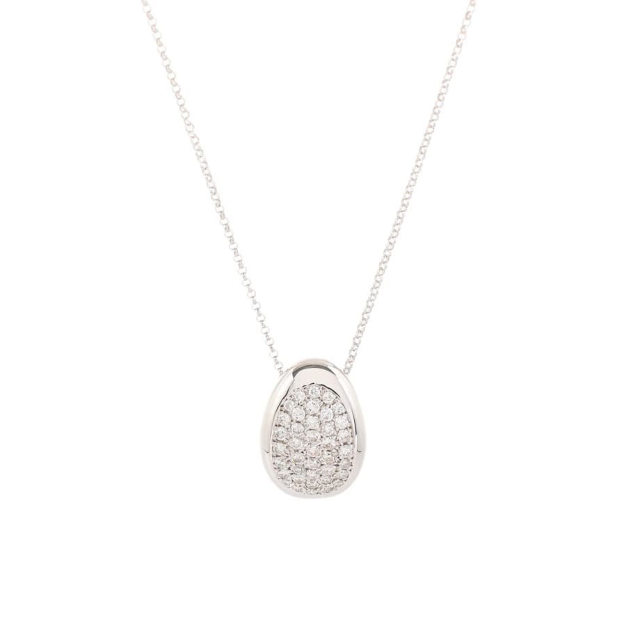 【中古A品】  ノンブランドジュエリー ダイヤ ネックレス   K18ホワイトゴールド 元町本店