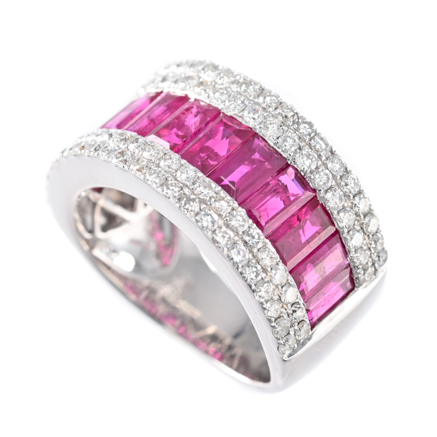 【中古A品】  ノンブランドジュエリー ルビー リング   K18ホワイトゴールド 横浜関内店