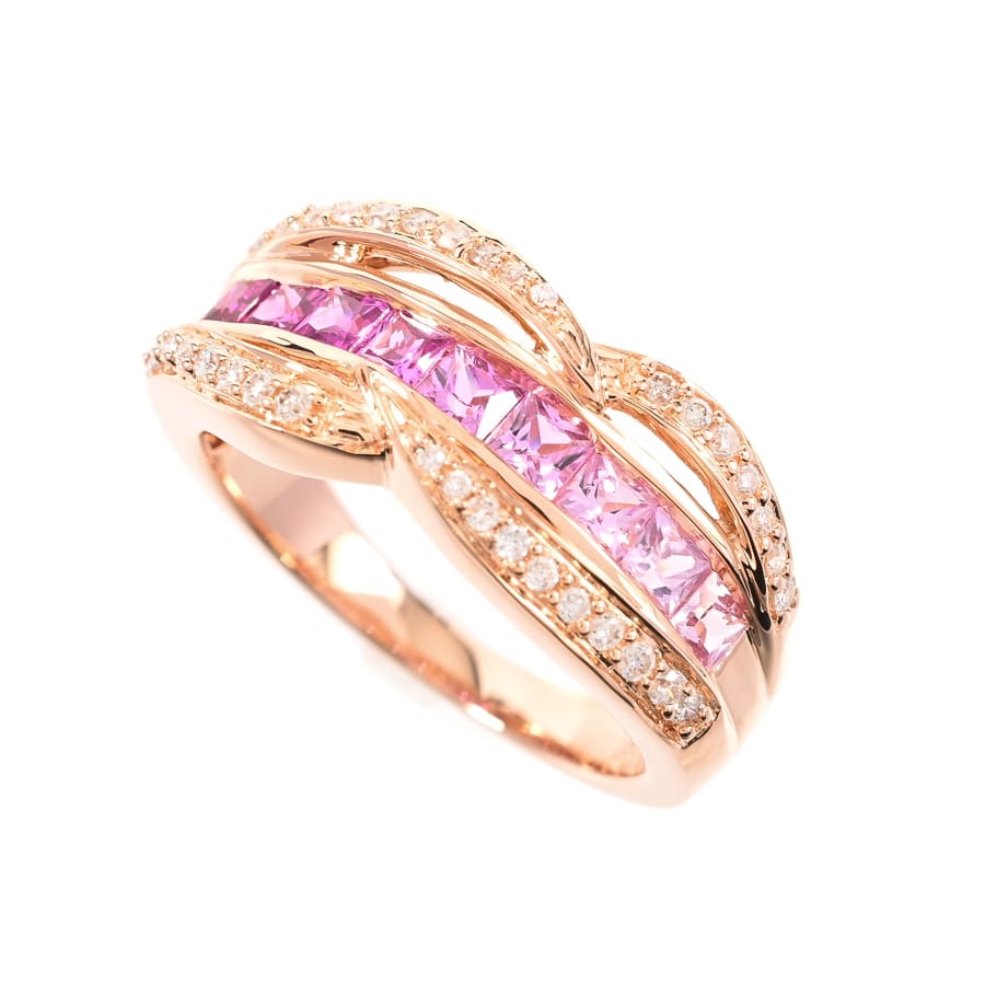 【中古A品】  ノンブランドジュエリー ピンクサファイア リング   K18ピンクゴールド 横浜関内店