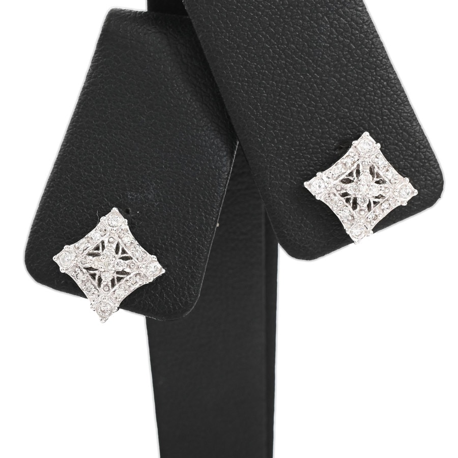 【中古A品】  ノンブランドジュエリー ダイヤ ピアス   K18ホワイトゴールド 横浜関内店