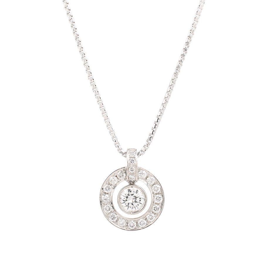 【中古A品】  ノンブランドジュエリー ダイヤ ネックレス   プラチナ950 元町本店