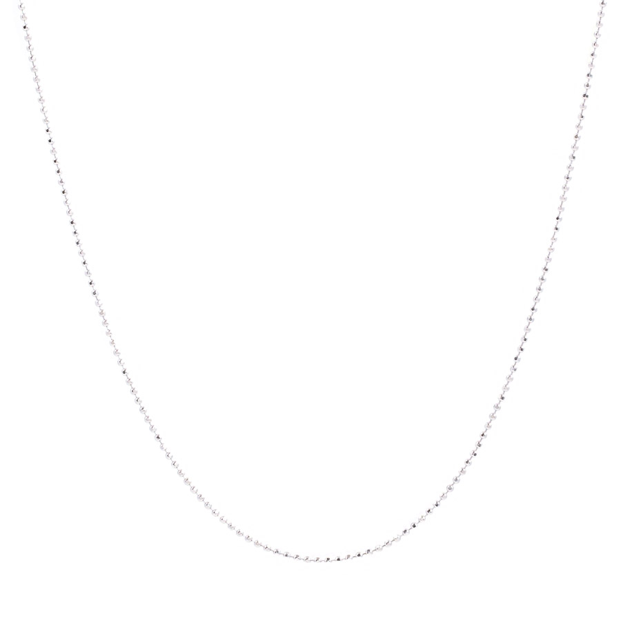 【中古A品】  ノンブランドジュエリー ボールチェーン   K18ホワイトゴールド 元町本店