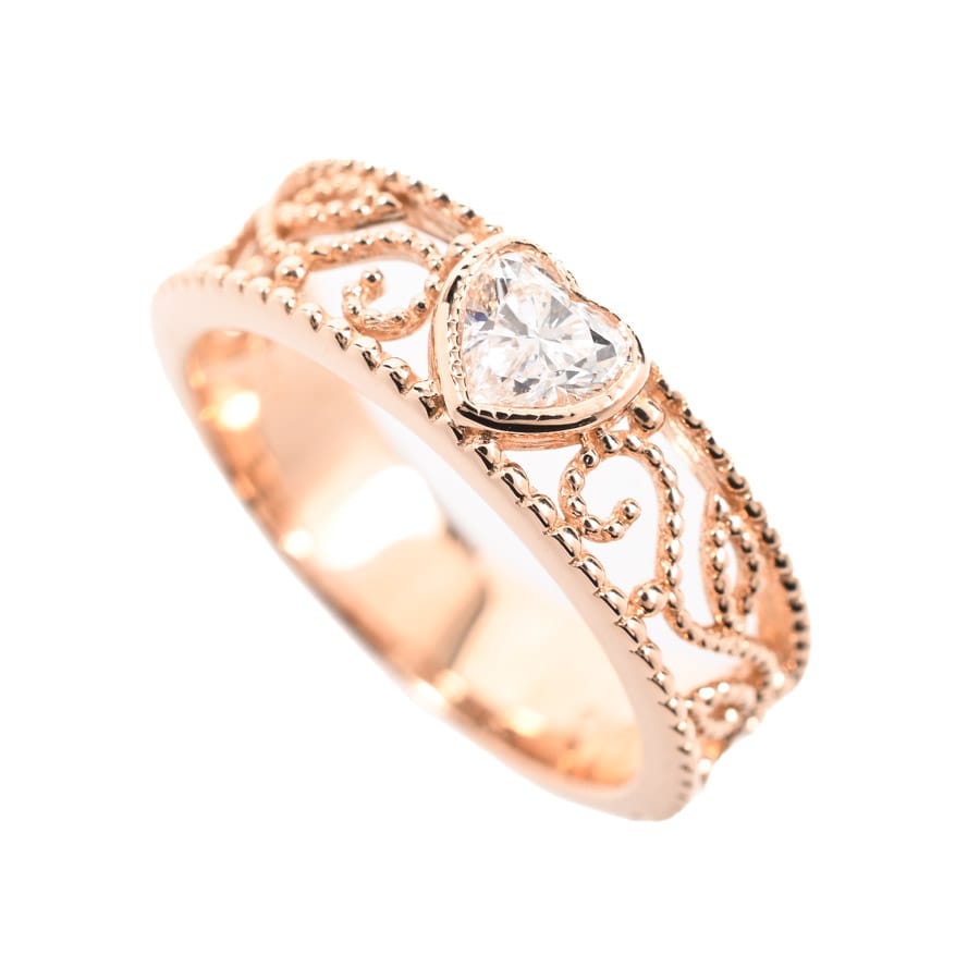 【中古A品】  ノンブランドジュエリー ダイヤ リング   K18ピンクゴールド 元町本店