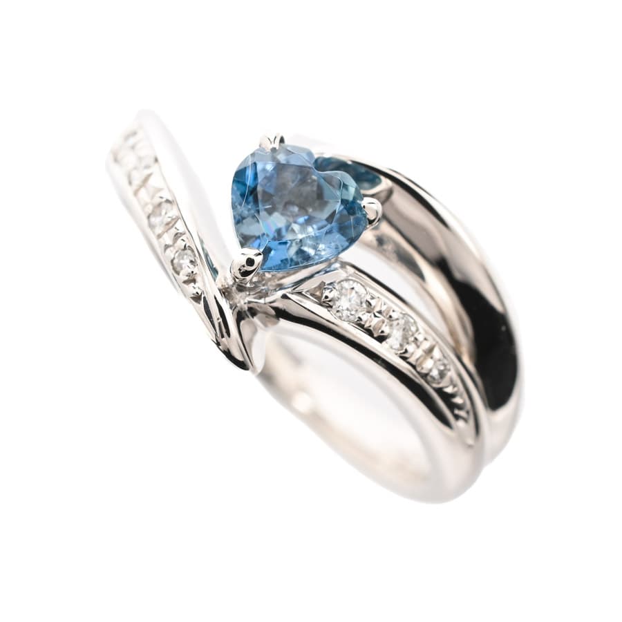 【中古A品】  ノンブランドジュエリー アクワマリン リング   プラチナ900 元町本店