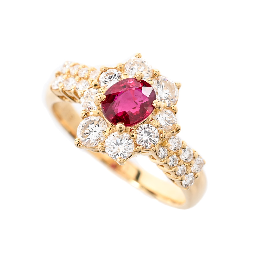 【中古A品】  ノンブランドジュエリー ルビー リング   K18YG 横浜関内店